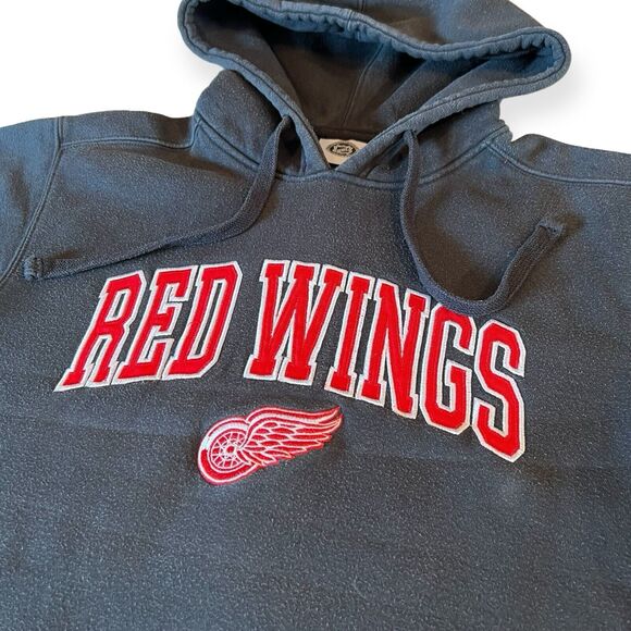 NHL Detroit Red Wings Hoodie Dark Grey Spell Out Small - Picture 2 of 13